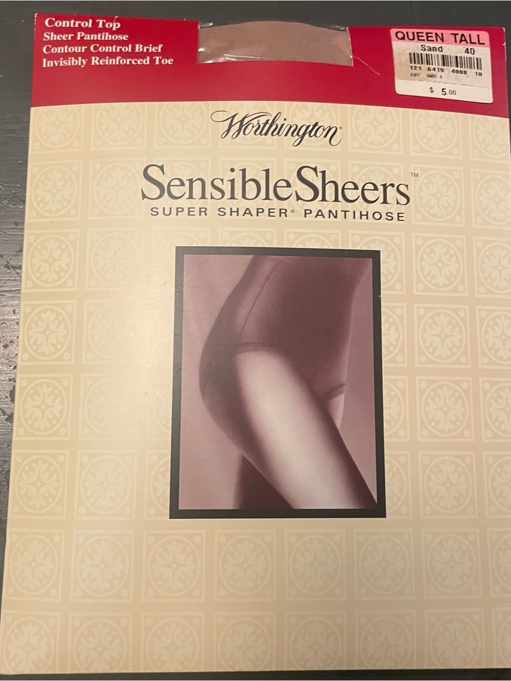 VTG SensibleSheers Super Shaper control top Pantyhose sheer sand Queen Tall sand